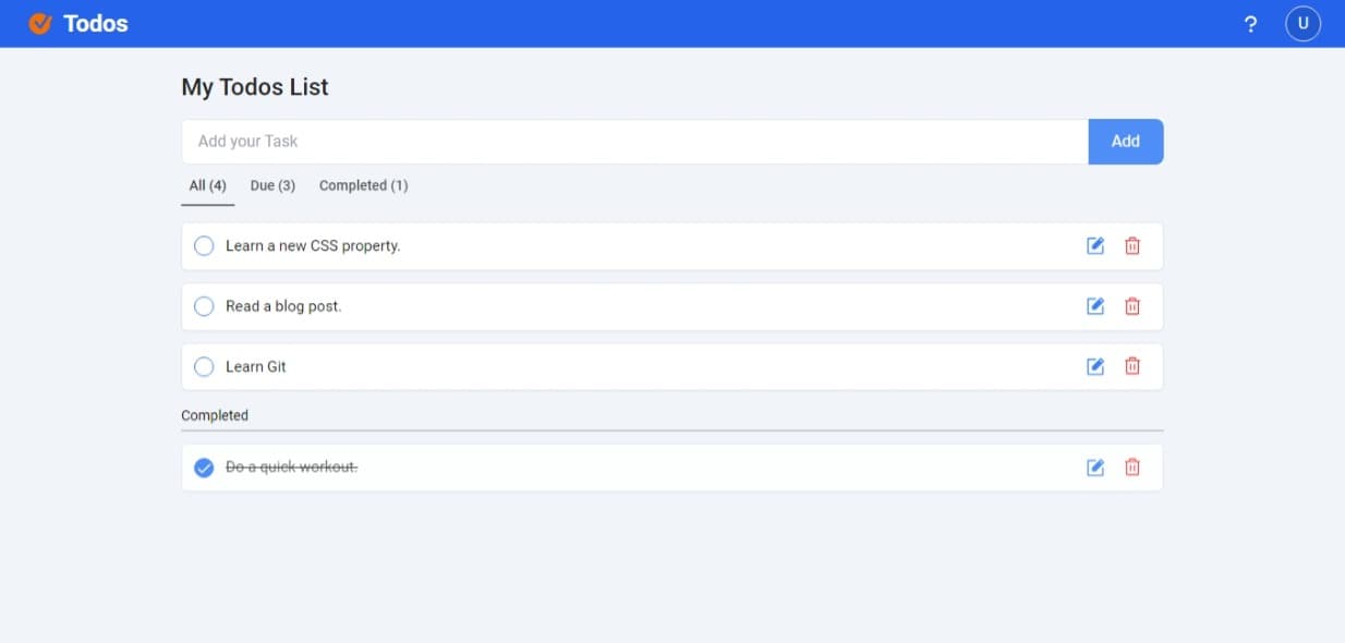 Mern todos screenshot 1